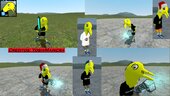 Skin del Niño Ratta (Rodolfo González) personaje de EL NEGAS con 7 tipos de Camisetas intercambiables con gorro de navidad con bandana de Naruto y sin gorros